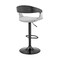 Armen Living Benson Adjustable Gray Faux Leather and Black Wood Bar Stool with Black Base LCBNBABLBLGR - alternate 7